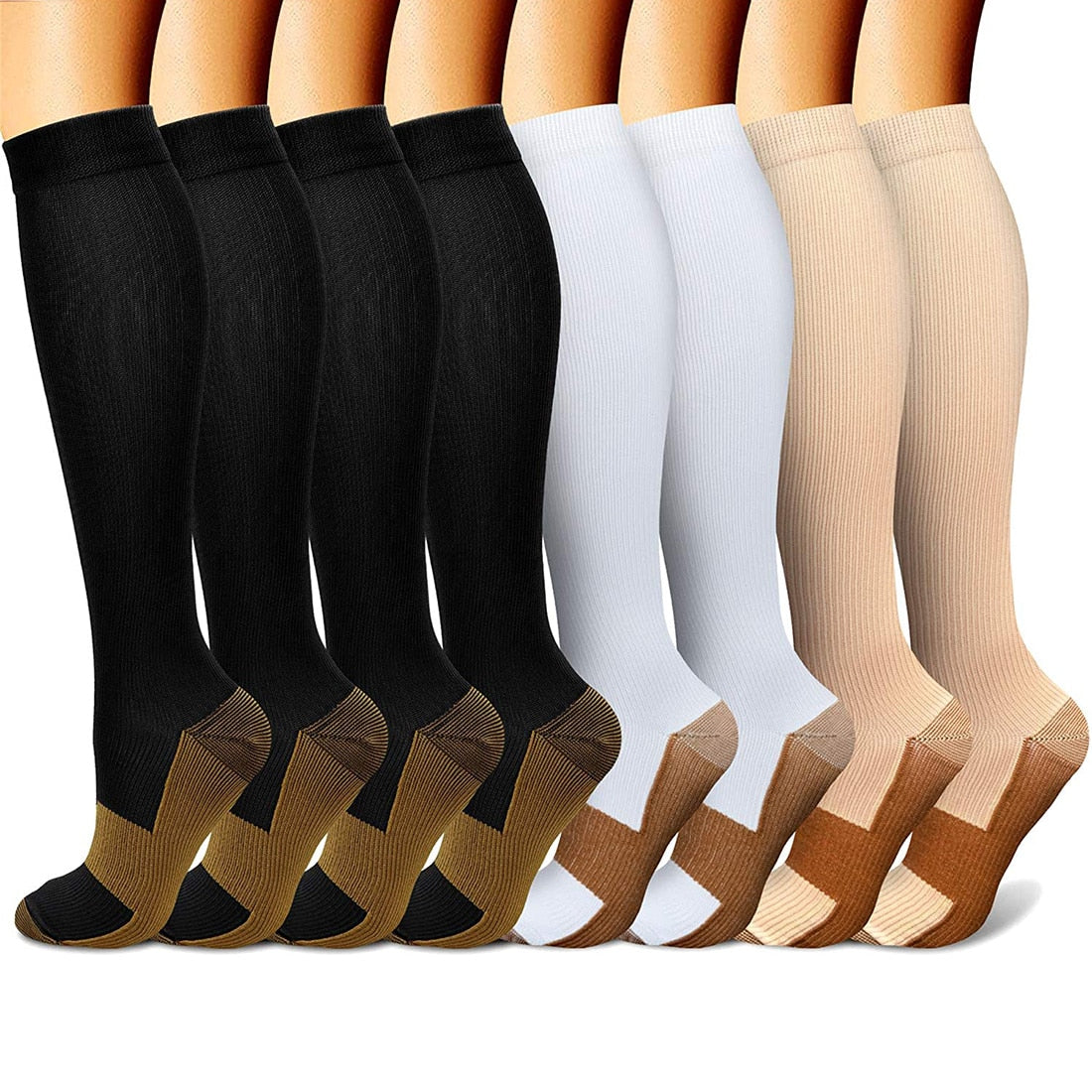 5/6 Pairs Men and Women Compression Socks Circulation Recovery Varicose Veins