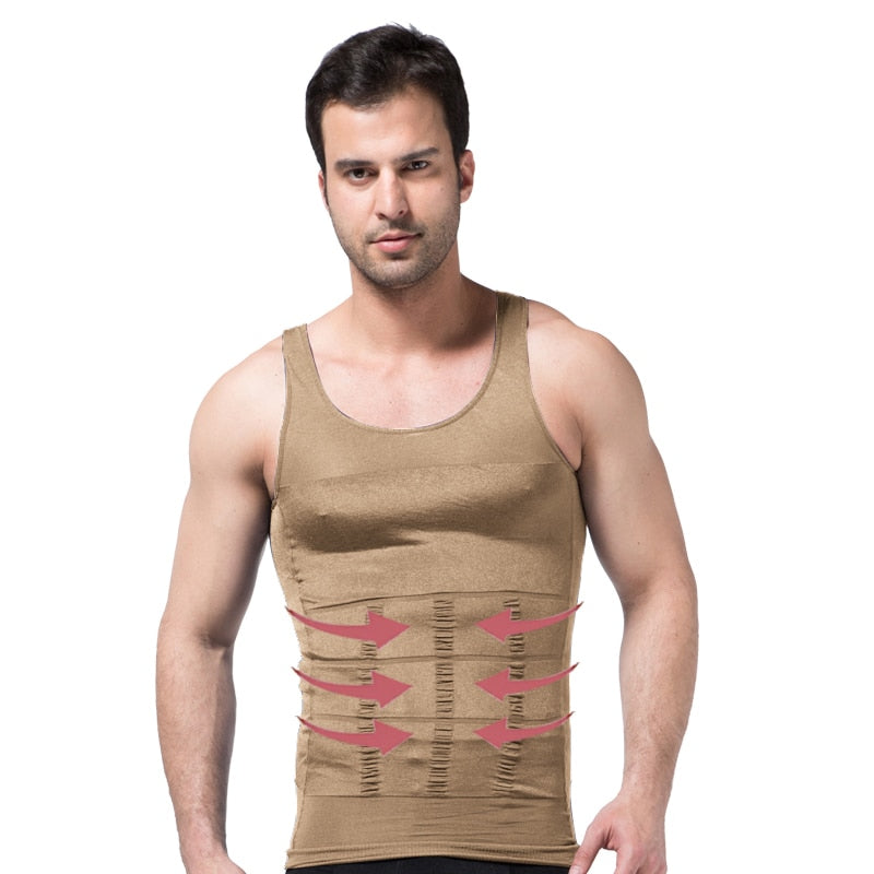 Men&#39;s Slimming Body Shapewear Corset Vest Shirt Compression Abdomen Tummy