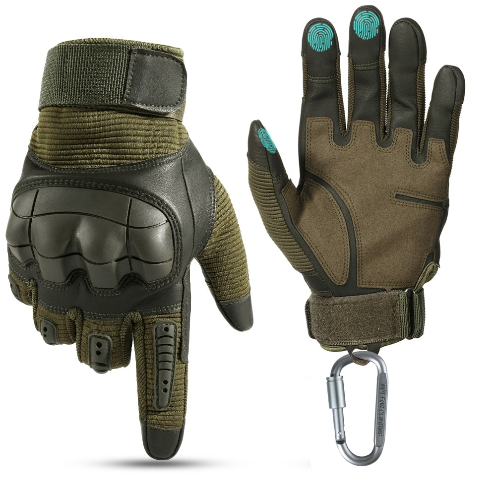 Military Tactical Touch Screen Gloves PU Leather Full Finger Glove Airsoft Paintball Bicycle