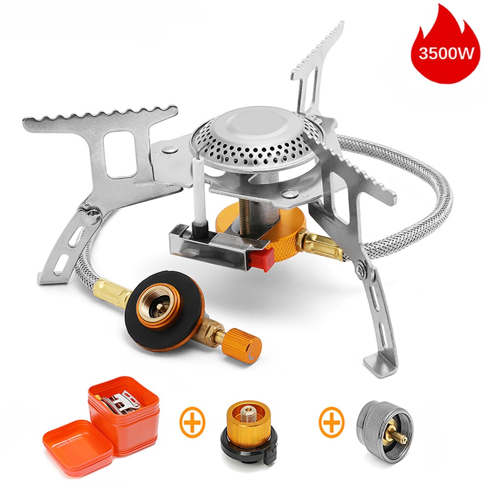 JYMCW Camping Gas Stove Windproof Outdoor Gas Burner Portable Folding Split