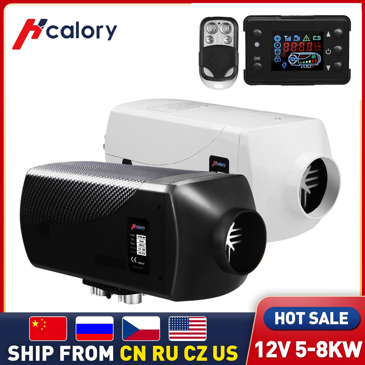 Hcalory Air Diesel Heater 5-8KW 12V 24V Car Heater Parking Heater Equipped with 10L