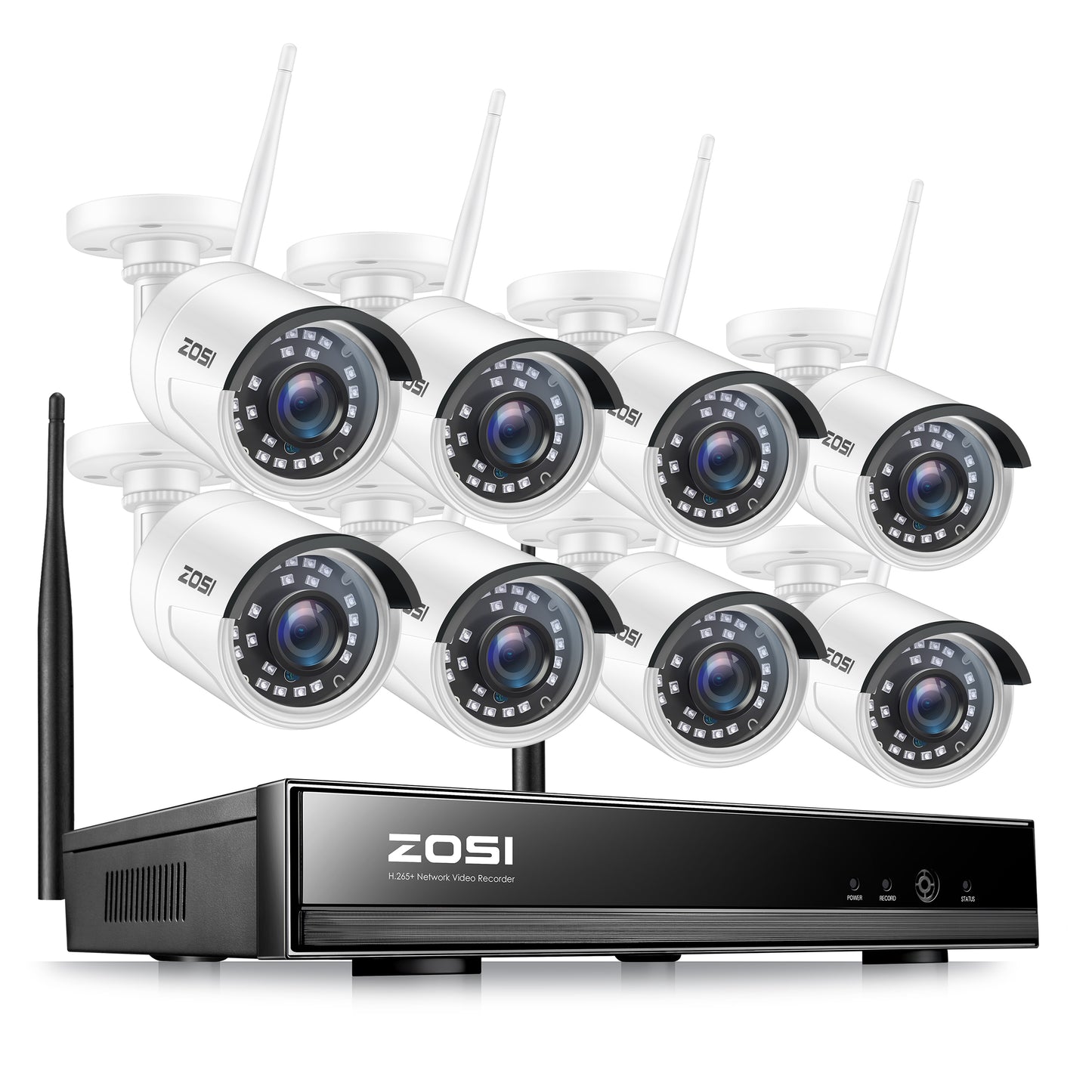 ZOSI 3MP Wireless Security Cameras System with 8channel H.265 2K CCTV NVR &amp