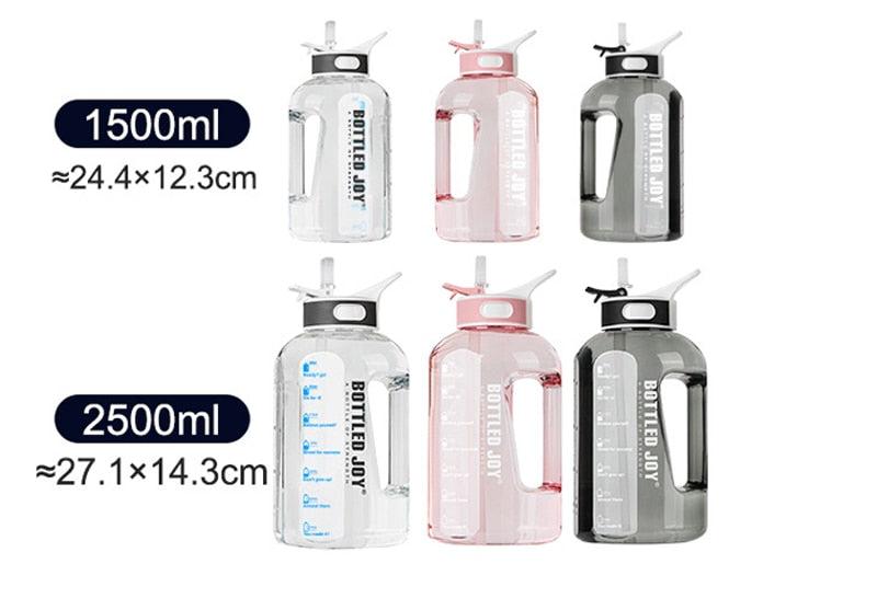 1500ml 2500ml Outdoor Water Bottle Straw Sports Bottles drinking Hiking Camping