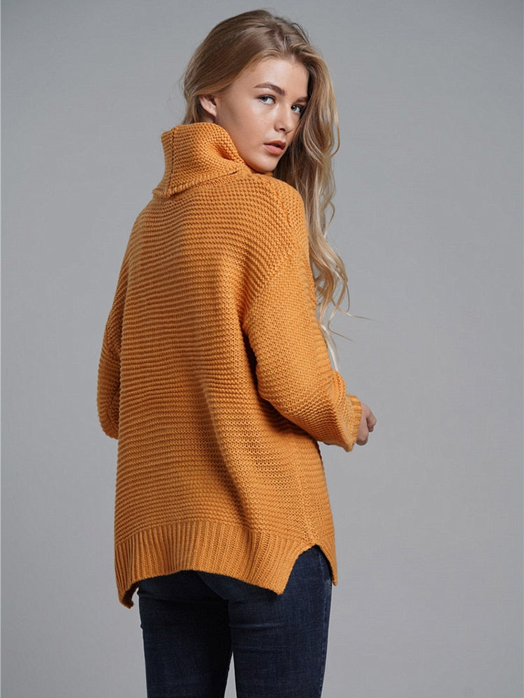 Fitshinling Fashion Woman Winter Sweater Knitwear Hot Sale 6 Colors Solid Women's