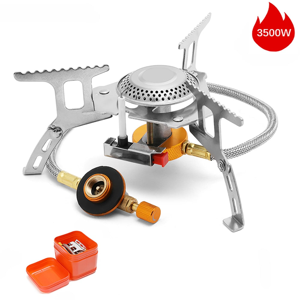 JYMCW Camping Gas Stove Windproof Outdoor Gas Burner Portable Folding Split