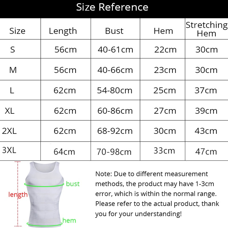 Men&#39;s Slimming Body Shapewear Corset Vest Shirt Compression Abdomen Tummy