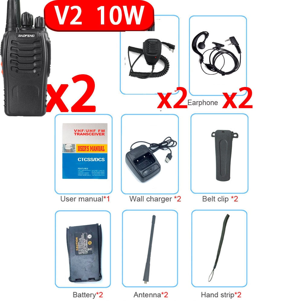 2022 Original 5/10W 4PCS Baofeng BF-888S Walkie Talkie UHF 400-470MHz Radios