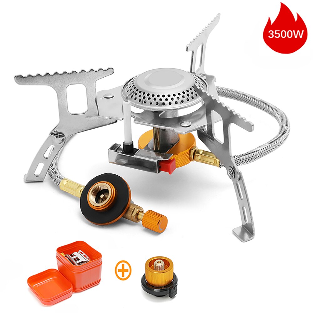 JYMCW Camping Gas Stove Windproof Outdoor Gas Burner Portable Folding Split