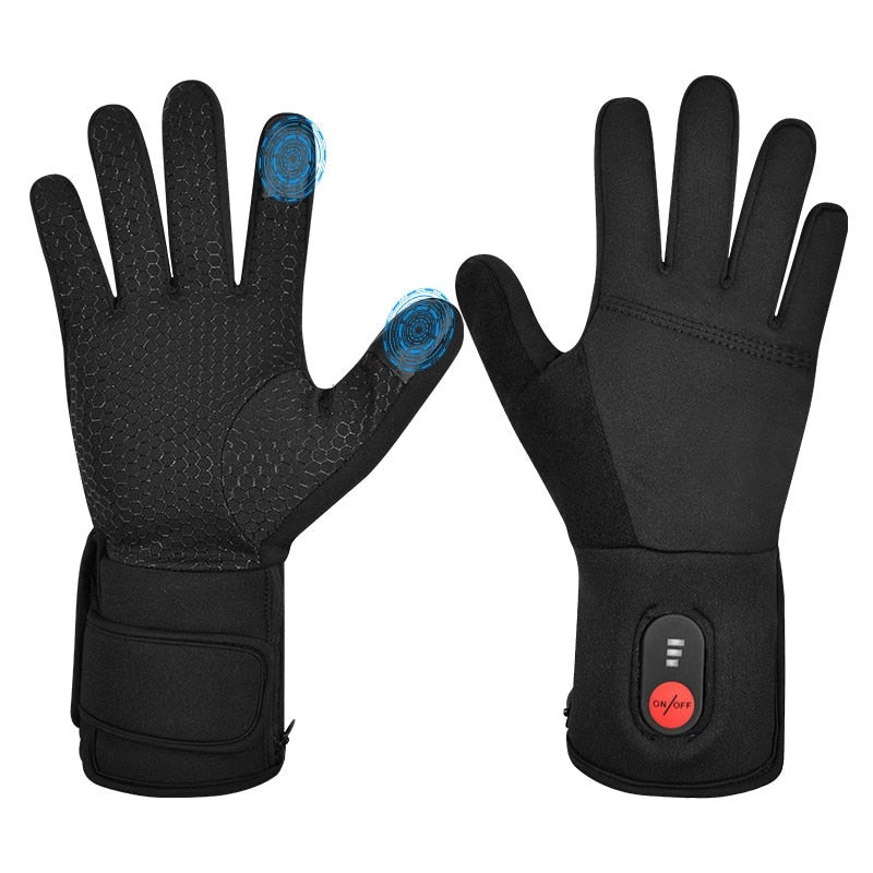 Winter Warm Cycling Heated Gloves Liners Rechargeable Battery