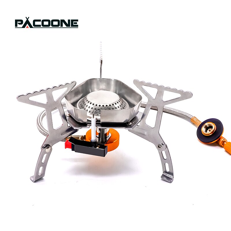 PACOONE Windproof Camp Stove Camping Gas Stove Portable Collapsible Stove Picnic