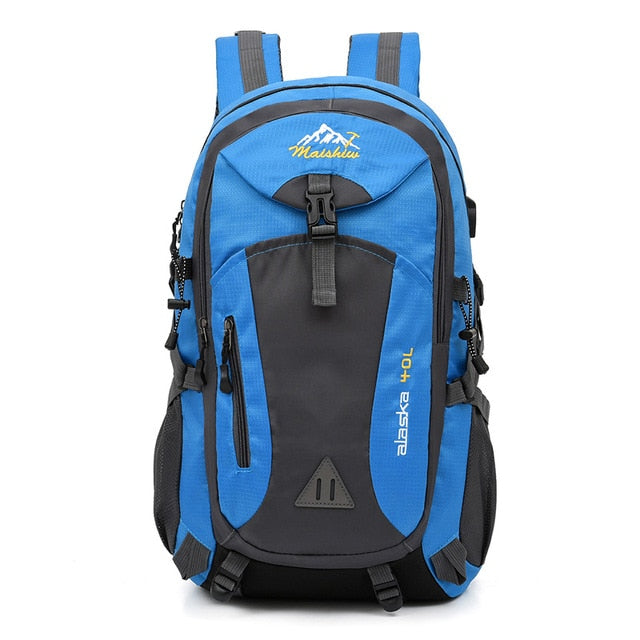 Men's Women's 40L Waterproof Backpack USB Climbing Travel Bag Men Outdoor Sports