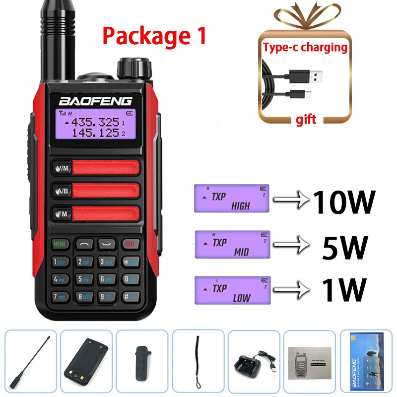 Baofeng UV-16 PRO 10W Walkie Talkie IP68 Waterproof Amateur Transceiver Dual Band