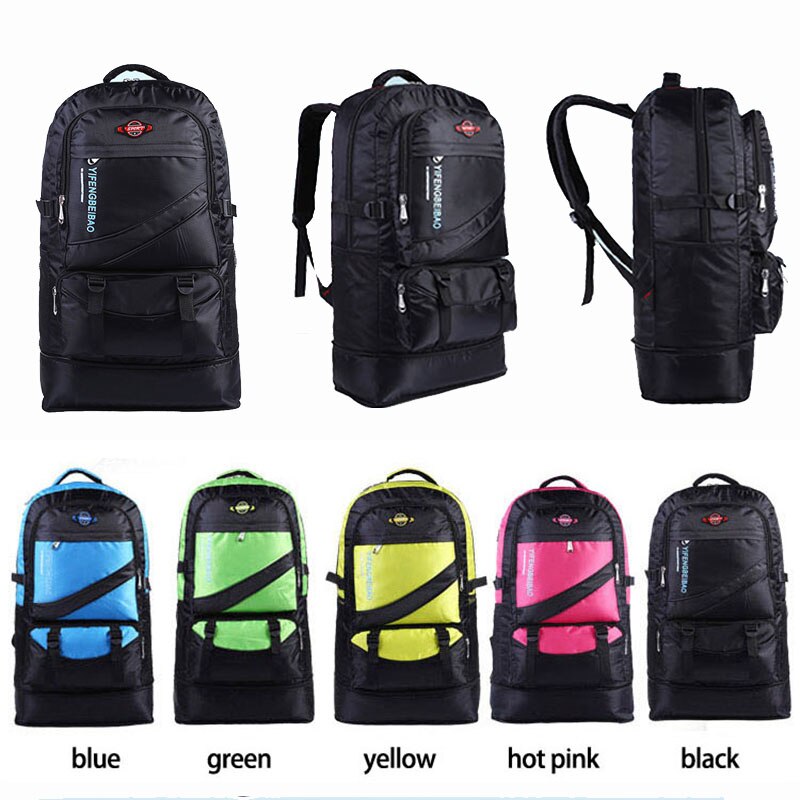 60L Waterproof Men Nylon Backpack Travel Pack Sports Bag Pack Outdoor Mountain