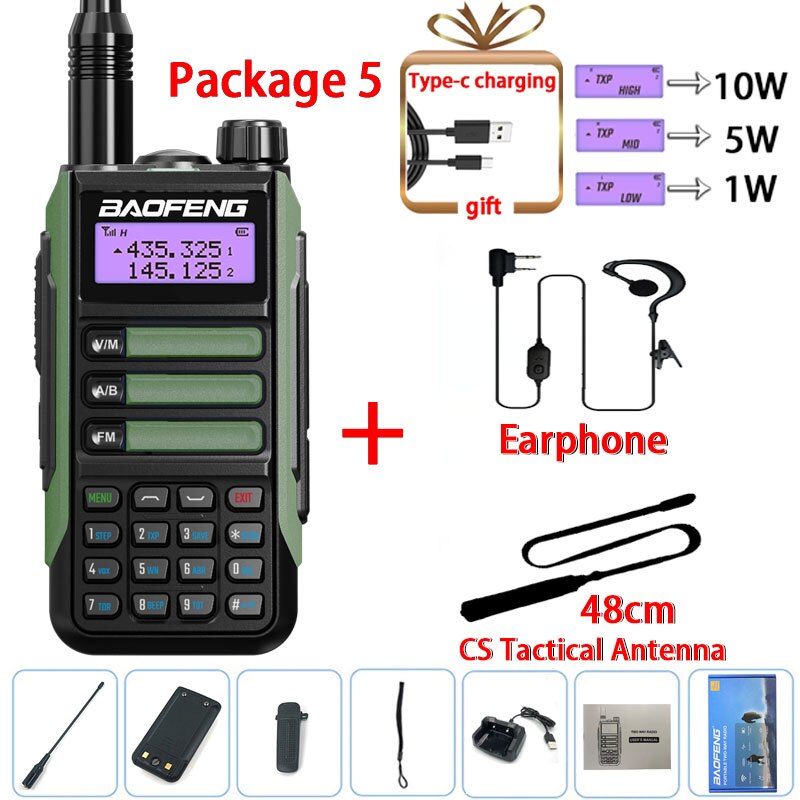 Baofeng UV-16 PRO 10W Walkie Talkie IP68 Waterproof Amateur Transceiver Dual Band