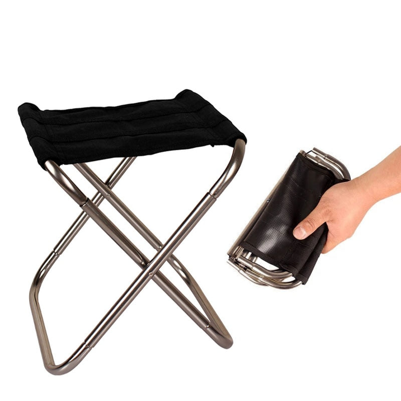 Folding Small Stool Fishing Chair Picnic Camping Chair Foldable Aluminium Cloth Outdoor