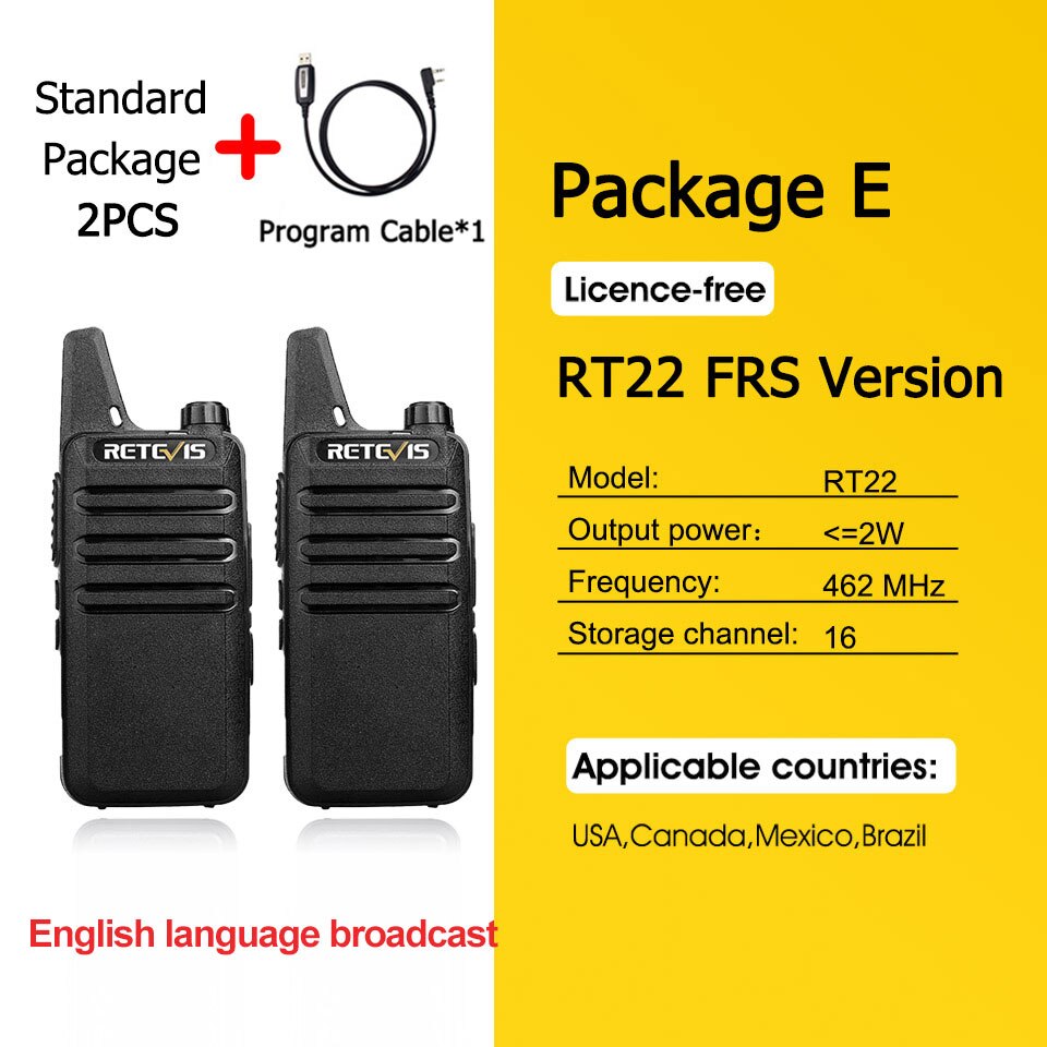 RETEVIS 2 pcs Mini Walkie Talkie PMR 446 Portable Two-way Radio ht PTT