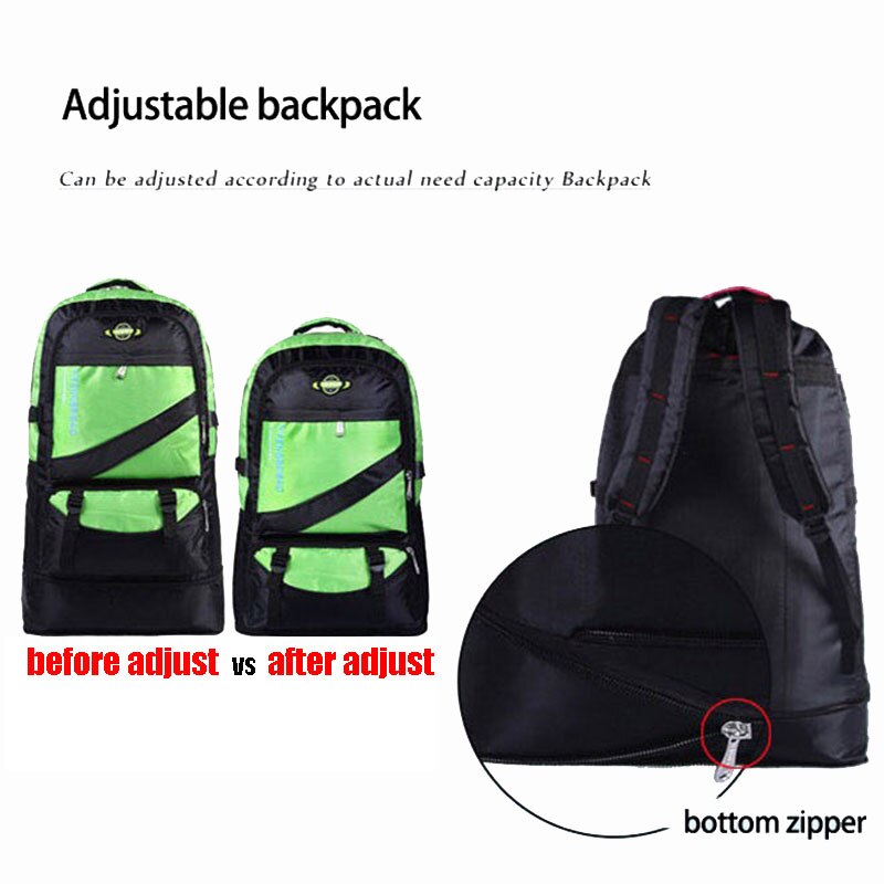 60L Waterproof Men Nylon Backpack Travel Pack Sports Bag Pack Outdoor Mountain