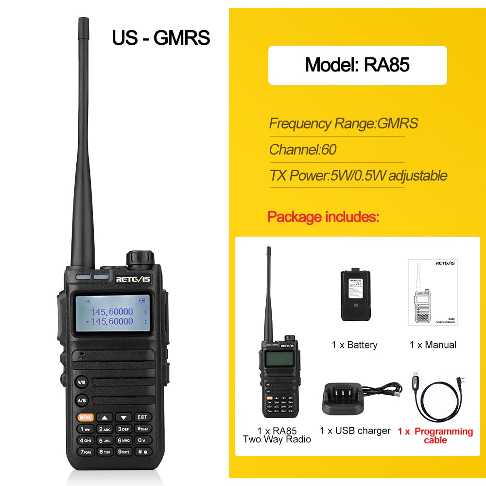 Retevis RA685 Walkie Talkie Ham Two-way Radio Stations Long Range Walkie-talkies