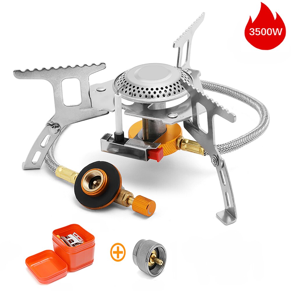 JYMCW Camping Gas Stove Windproof Outdoor Gas Burner Portable Folding Split