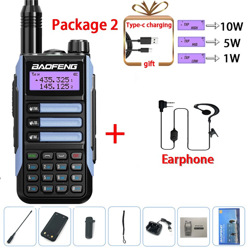 Baofeng UV-16 PRO 10W Walkie Talkie IP68 Waterproof Amateur Transceiver Dual Band