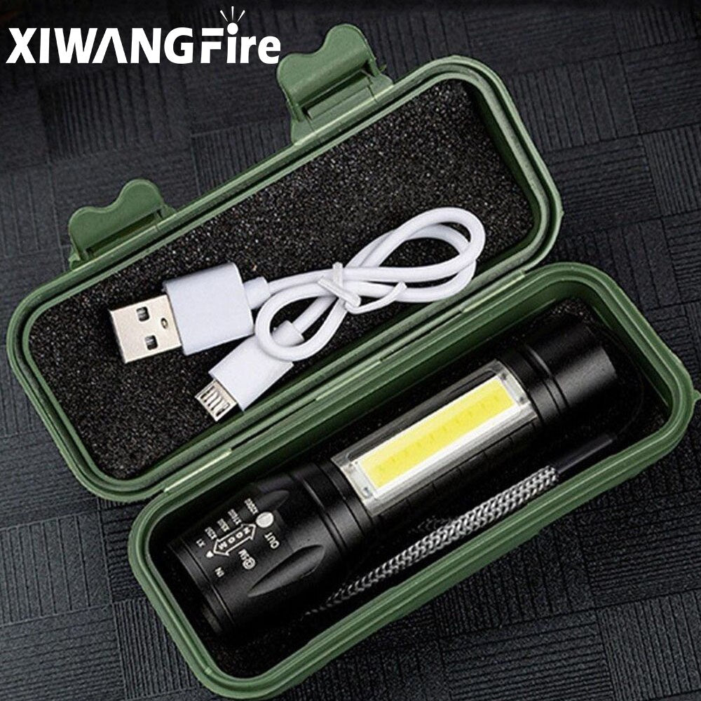 Portable Rechargeable Zoom LED Flashlight XP-G Q5 Flash Light Torch Lantern 3 Lighting