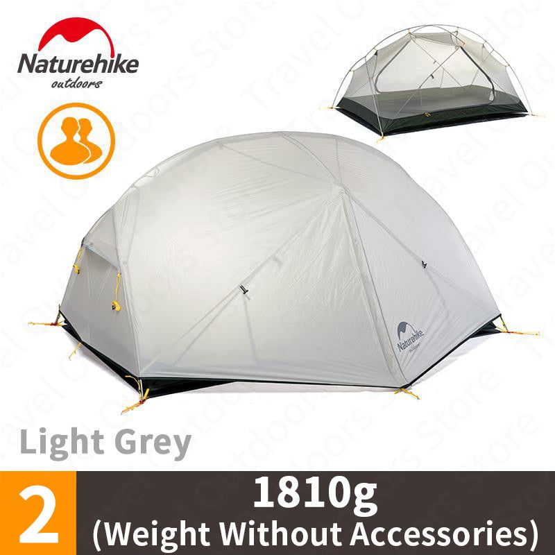 Naturehike Mongar 2-3 Person Camping Tent 15D Nylon Upgrade Double Layer Outdoor