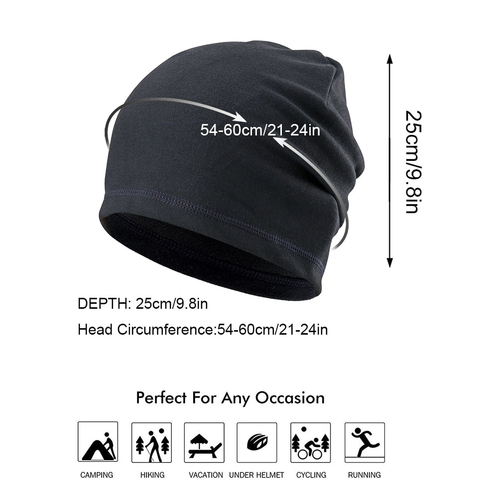 Winter Thin Hat Thermal Warm Cap Running Sports Soft Stretch Hats Fishing