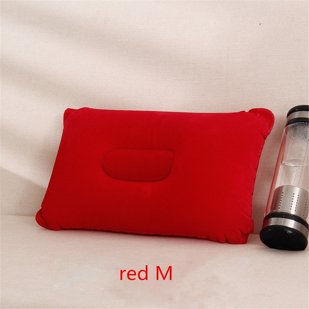 Portable Soft Ultralight Inflatable PVC Nylon Air Pillow Sleep Cushion