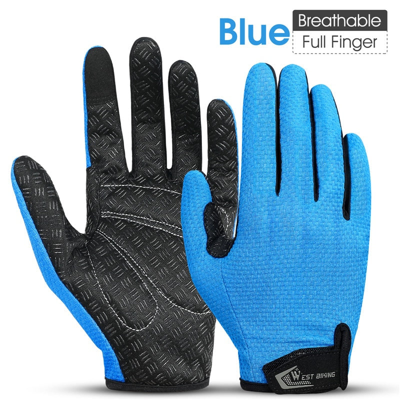 WEST BIKING Summer Cycling Gloves Shockproof Thicken Pad Half Finger Cycling Gloves