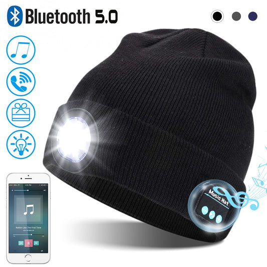 Bluetooth Earphone Music Hat Winter Wireless Headphone Cap Headset Mic Outdoor