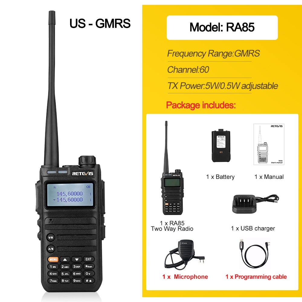 Retevis RA685 Walkie Talkie Ham Two-way Radio Stations Long Range Walkie-talkies