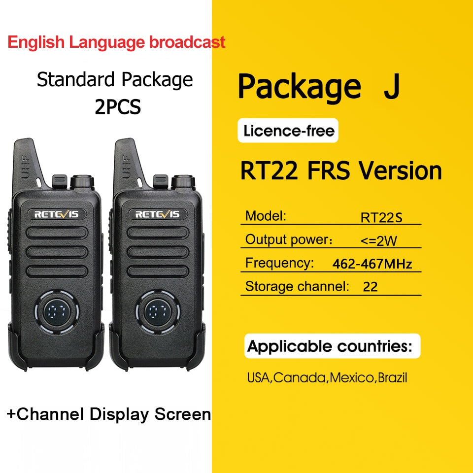 RETEVIS 2 pcs Mini Walkie Talkie PMR 446 Portable Two-way Radio ht PTT