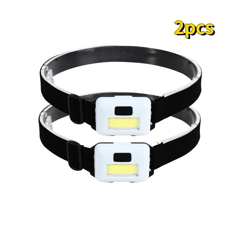 Mini COB LED Headlamp 3 Modes Waterproof Headlight Head Flashlight Torch Lanterna