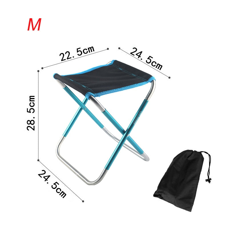 Folding Small Stool Fishing Chair Picnic Camping Chair Foldable Aluminium Cloth Outdoor