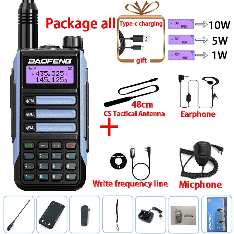 Baofeng UV-16 PRO 10W Walkie Talkie IP68 Waterproof Amateur Transceiver Dual Band