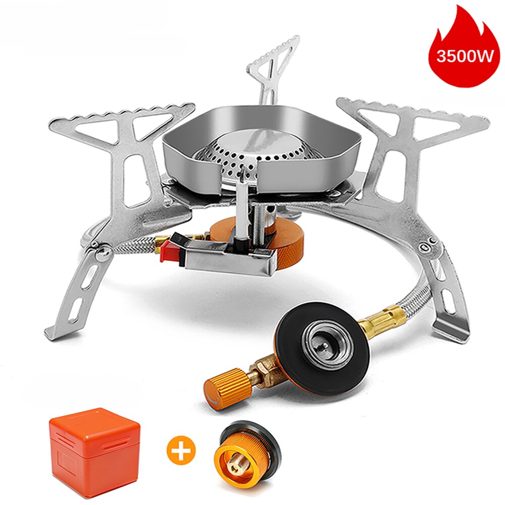 JYMCW Camping Gas Stove Windproof Outdoor Gas Burner Portable Folding Split