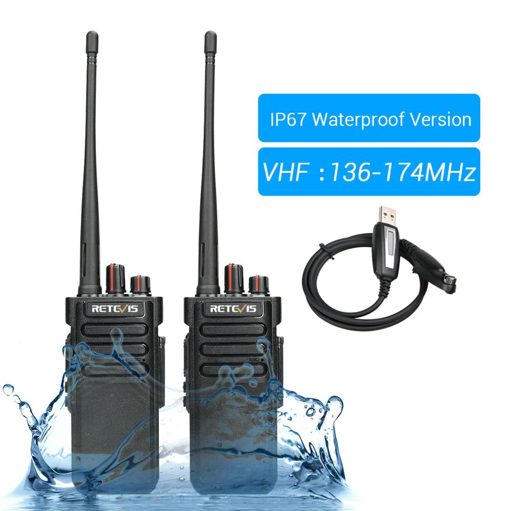 Portable Walkie Talkie Long Range RETEVIS IP67 Waterproof RT29 2pcs UHF VHF 10W