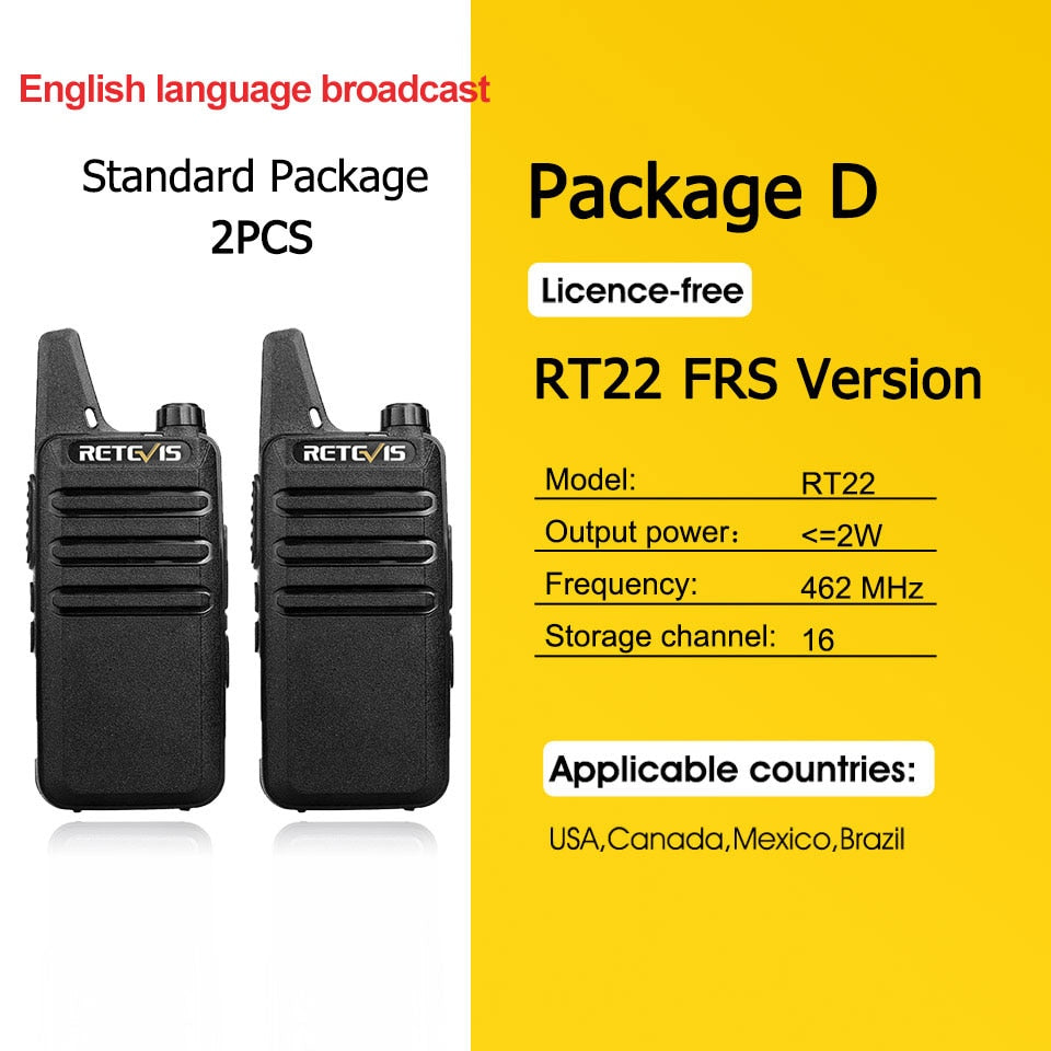 RETEVIS 2 pcs Mini Walkie Talkie PMR 446 Portable Two-way Radio ht PTT