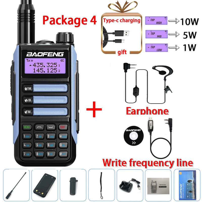 Baofeng UV-16 PRO 10W Walkie Talkie IP68 Waterproof Amateur Transceiver Dual Band