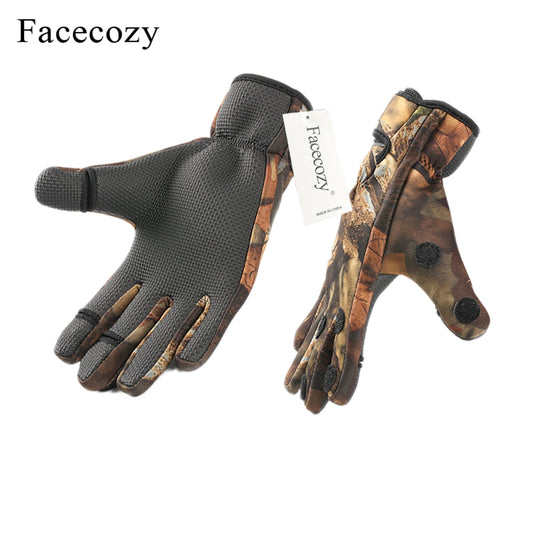 Facecozy Outdoor Winter Fishing Gloves Waterproof Three or Two Fingers