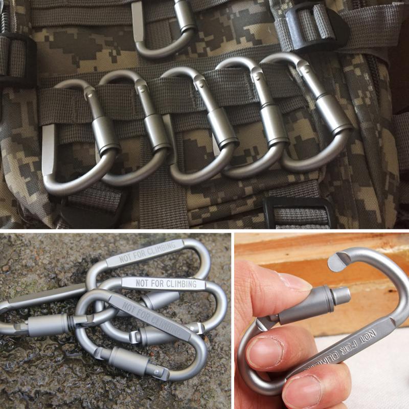 6pcs/lot Carabiner Travel Kit Camping Equipment Alloy Aluminum