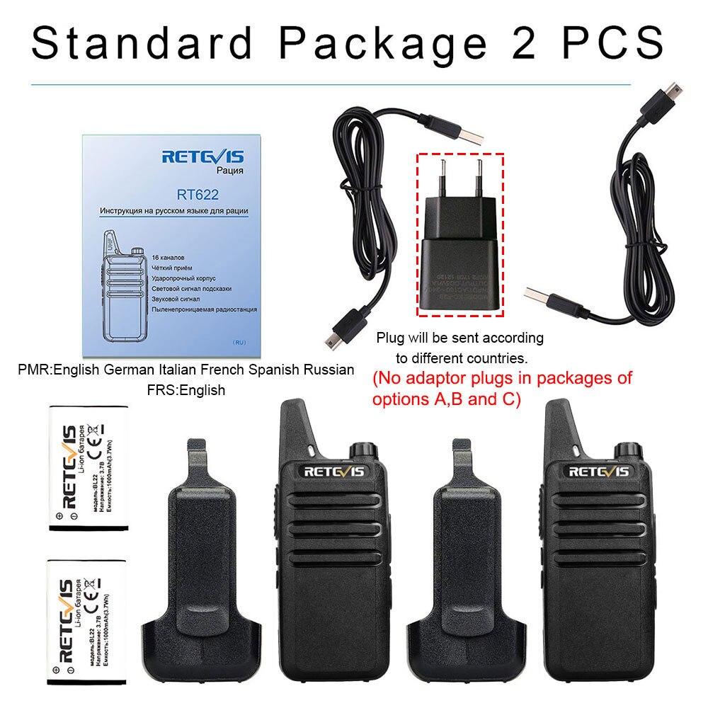 RETEVIS 2 pcs Mini Walkie Talkie PMR 446 Portable Two-way Radio ht PTT