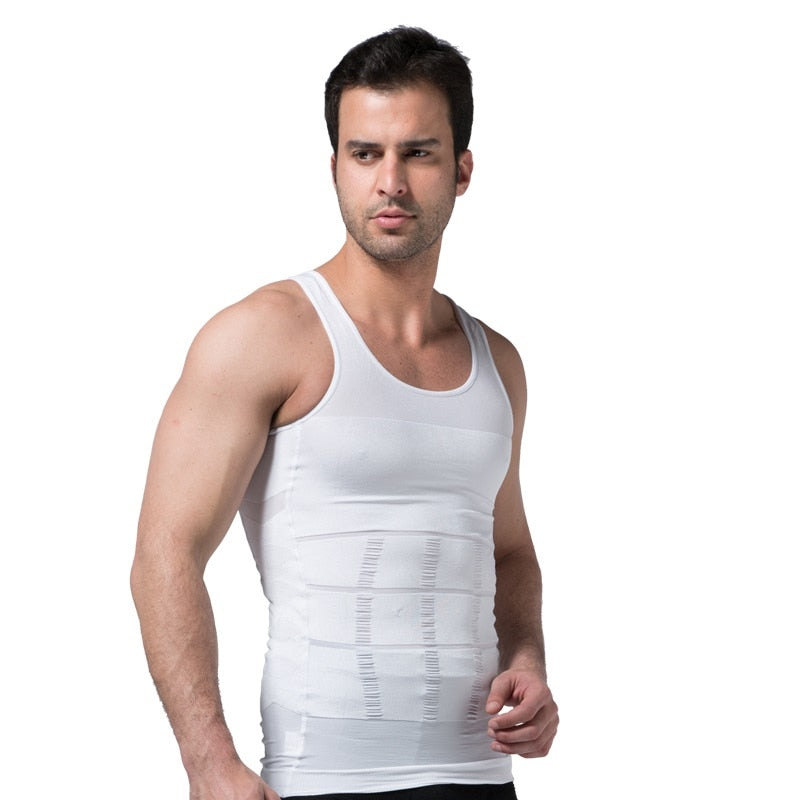 Men&#39;s Slimming Body Shapewear Corset Vest Shirt Compression Abdomen Tummy