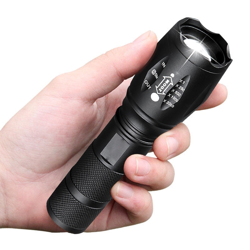 Portable Powerful LED Lamp XML-T6  Flashlight Linterna Torch Uses 18650 Chargeable Battery