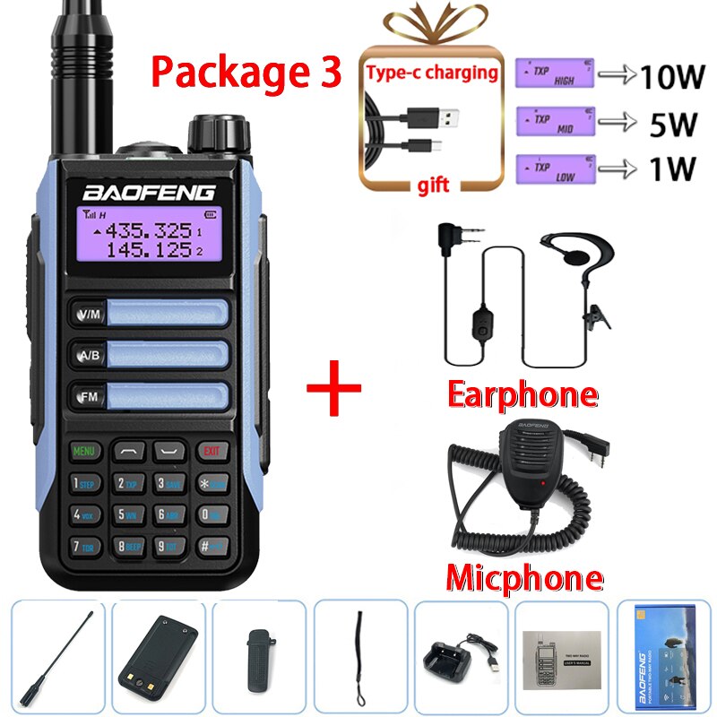 Baofeng UV-16 PRO 10W Walkie Talkie IP68 Waterproof Amateur Transceiver Dual Band