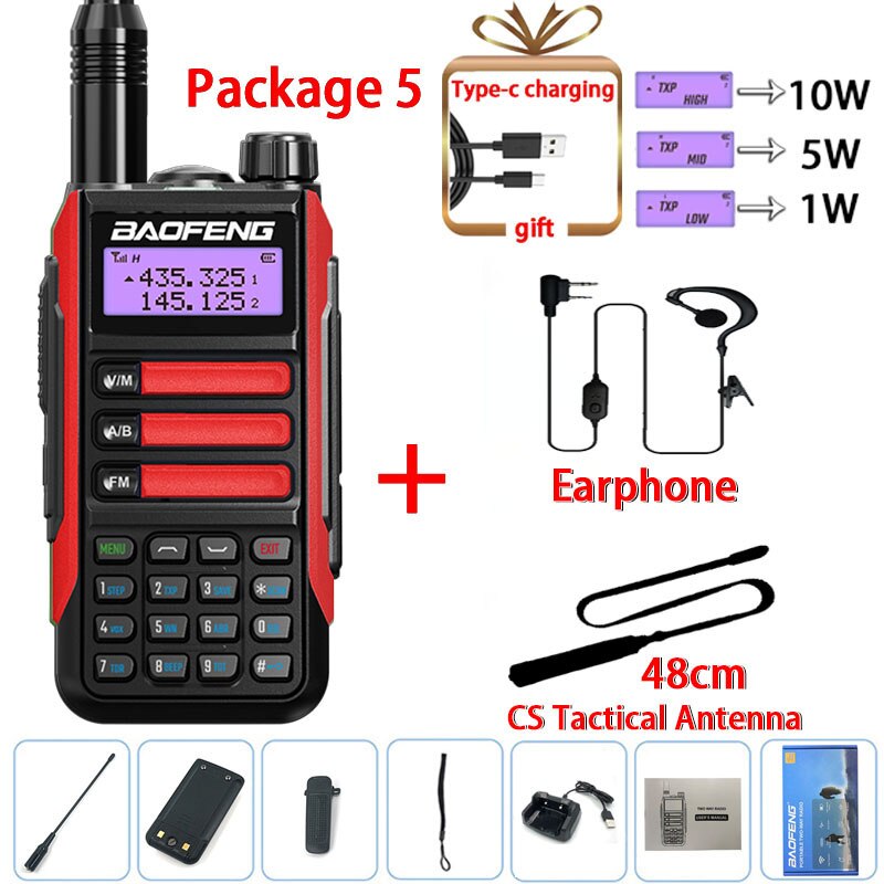 Baofeng UV-16 PRO 10W Walkie Talkie IP68 Waterproof Amateur Transceiver Dual Band