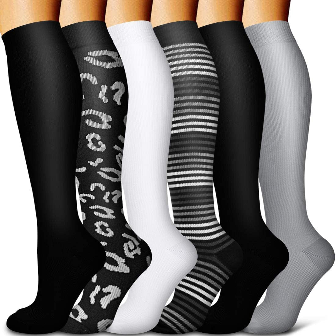 5/6 Pairs Men and Women Compression Socks Circulation Recovery Varicose Veins