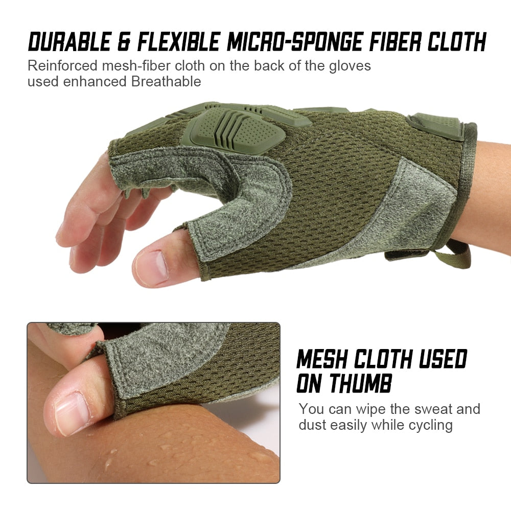 Fingerless Glove Half Finger Gloves Tactical Military Army Mittens SWAT Airsoft Bicycle Outdoor