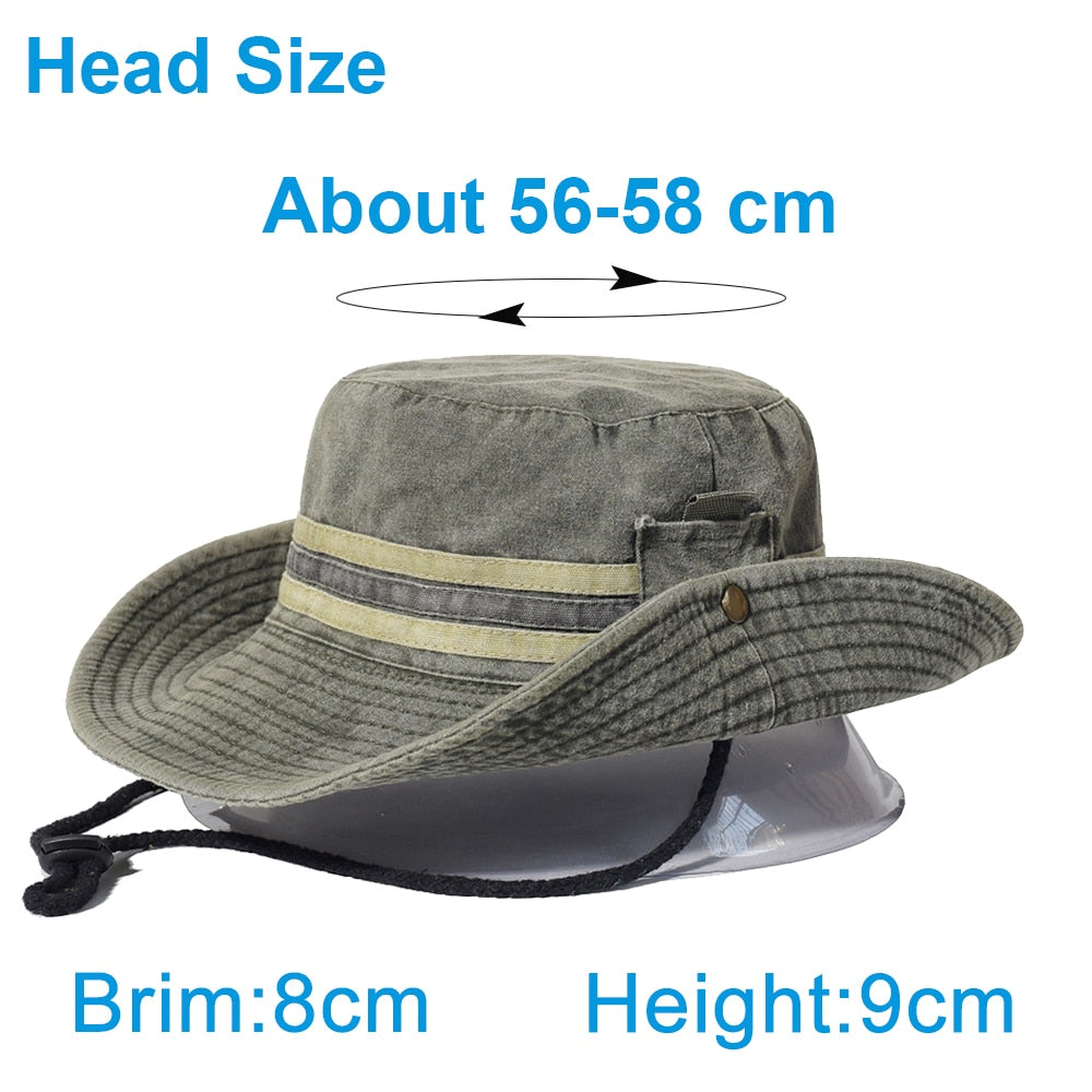 Fishing Hiking Sun Hat Men Women Boonie Hat Wide Brim Bucket Hat Outdoor Safari