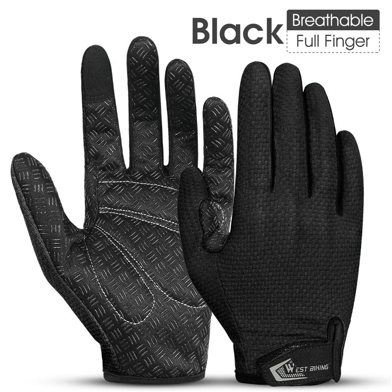 WEST BIKING Summer Cycling Gloves Shockproof Thicken Pad Half Finger Cycling Gloves